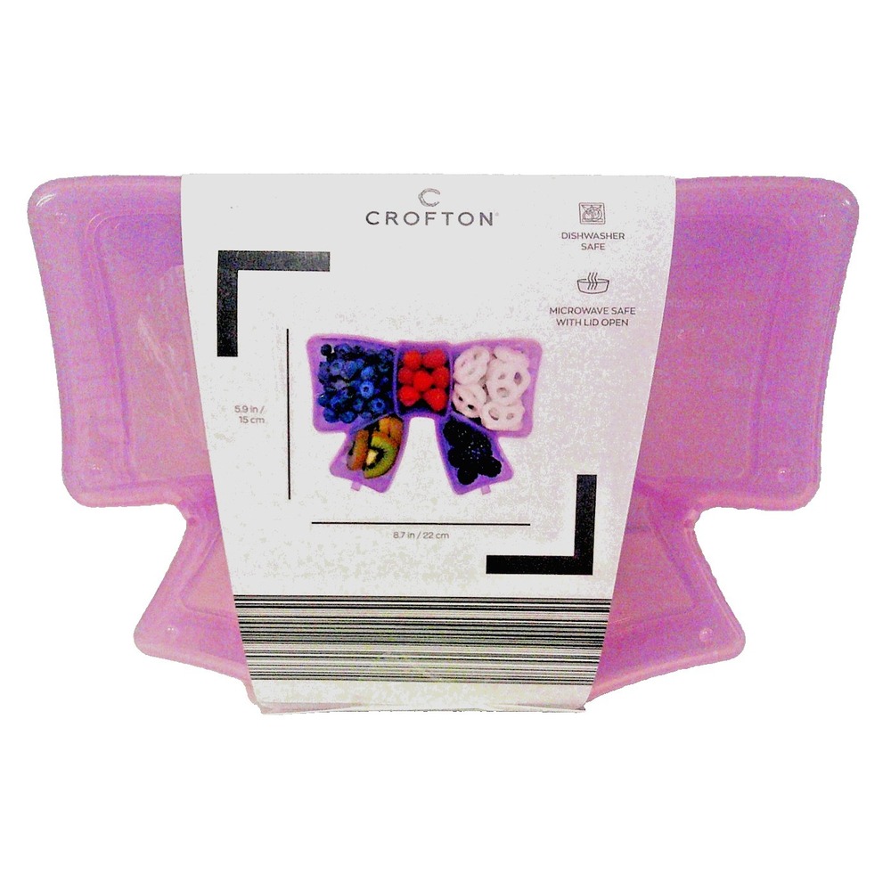 NEW!‎ UNUSED Coquette Bow Snack Lunch Box Container 5 Compartments Snackle Bento